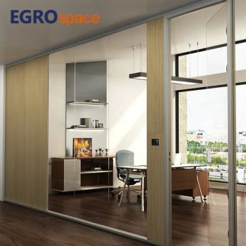 Egrospace Single Glass Glass Office Panel Interior Systems Acoustical Modular Partition Wall - Egrospace Kejing furniture limited company - China
