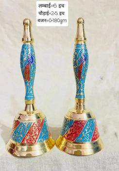 Brass pooja Bell, 2.5inch, Size: 6inch Color Gold Size 6inch Height 6 Inch Material Brass Width 2.5 Inch I Deal In New - H.A.Handicrafts - India