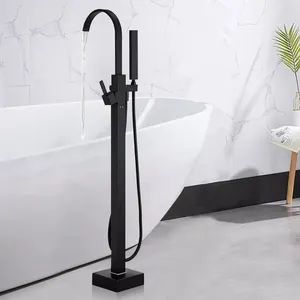 Freestanding Bathtub Bath AMP Shower Faucets Floor Tub Bath Showers Bathroom Water Taps Shower Mixer Tap Bathtub Faucet Set - Wenzhou Zhongsheng Sanitary Ware Co., Ltd. - China