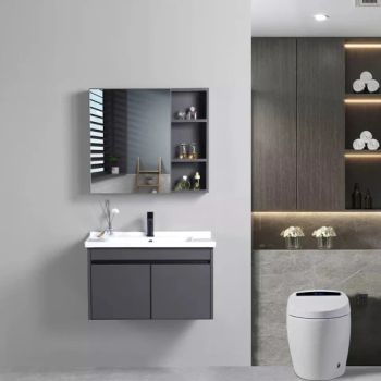 Vanity Cabinet Cheap Wall Mounted Bathroom Wash Basin Vanity Wood Color Furniture Granite Bathroom Mirror Cabinet - Hangzhou Hengyi Mirror Industry Co., Ltd. - China
