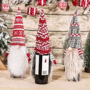 Christmas Festival Decoration Father Christmas White Beard Wine Bottle Cover - YiWu OuYe Accessories Co., Ltd. - China