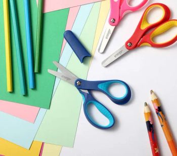 5 Inch Small School Student Blunt Kids Craft Scissors, Sharp Stainless Steel Blades Safety Comfort Grip for Children Cutting Paper, Assorted Color - Yangjiang Jinqi Household Products Co., Ltd. - China