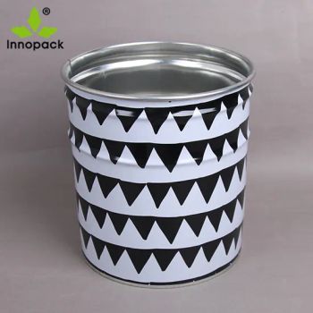 Metal Tin Bucket Storage Bar Stool Chair with Black PU Leather Pad - Suzhou Fansheng Plastic Manufacture Co., Ltd. - China