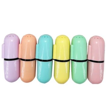 Chisel Tip Mini Capsule Highlighters, Dry-Quickly Non-Toxic Highlighter Markers, Mini Highlighters, Assorted, 6 Colors/Pack, School Supplies - Qingdao Lincoler Trade Co., LTD. - China