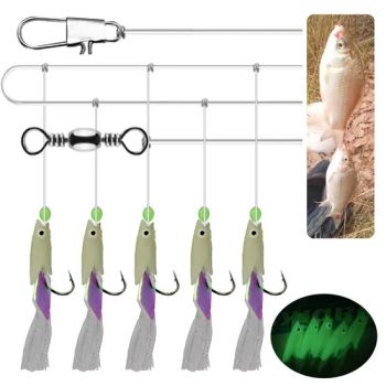 Luminous Sabiki Rigs Fishing Flasher Lures Bait Rigs Fish Skin Glow Fishing Lure Fishing Beads High Carbon Hooks for Fresh/Saltwater - Weihai Lotus Outdoor Co., Ltd. - China
