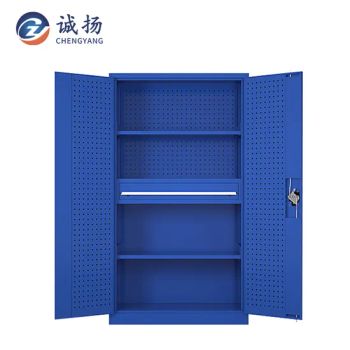 Blue - Inner 2 Plates with Hanging Net - One Drawers Tool Locker Tool Storage Cabinet Double Door Heavy Duty Steel Cabinet - Beijing Century Chengfeng Metal Products Co., Ltd. - China