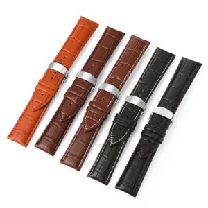 Luxury Design Watch Bands Leather Material Watch Strap 12mm~24mm - Guangzhou Wangjia Leatherware Co., Ltd. - China