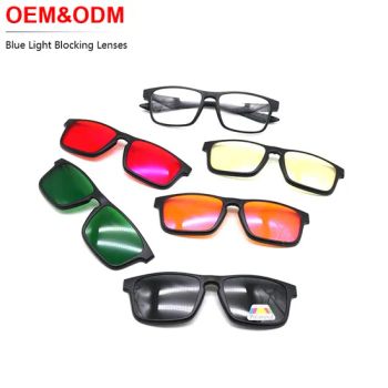 Wholesale Magnet Clip on Eyeglasses High Quality Polarized Optical Frames Fashion Magnetic Clip Custom Logo Optical Frame Blue Light Blocking Glasses - Wenzhou Sunray Technology Co., Ltd. - China