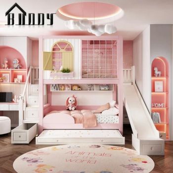 2% off Modern High Quality Multifunction Adult Bunk Bed with Full Length Guard Rails Children Triple Bed - FOSHAN BUDDYHOME HOUSEWARE CO., LTD. - China