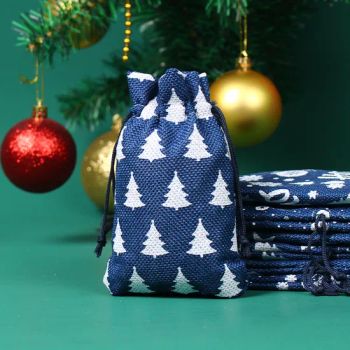 Custom Packaging Promotional Christmas Decoration Gift Packing Bag Drawstring Bags Jute Linen Xmas Pouches Bag - Hangzhou Longtan Technology Co., Ltd. - China