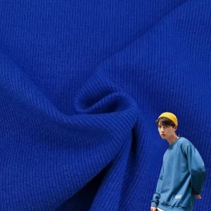 China Textile Rib Jersey Knitting Fabric for Garment Custom Thick Clothing Accessories 95% Cotton 5% Spandex Stretch 2X2 Rib Knit Fabric for Cuffs/Hem/Collars - Hangzhou K&M Textile Co., Ltd. - China