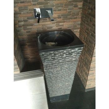 Round Counter Top Marble Wash Basin Shape Round Material Marble Mount Type Counter Top Surface Finishing - Ambica Cera - India