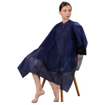 Nonwoven Disposable Waterproof Hairdressing Cape, Customized Barber Cape for Salon Use - Xiantao Topmed Nonwoven Protective Products Co., Ltd. - China