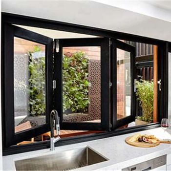Thermal Break Aluminum Bi Folding Window Soundproof Accordion Sliding Glass Windows and Doors - Hamon Industry CO.,LTD. - China