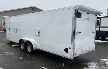Enclosed Trailers / 2024 E-Z Hauler 7×24 Aluminum 4-Place Drive In/Out w/Tapered Ramps, Rear Canopy - senesie mfg llc - United States