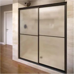 Matte Black Shower Room Obscure Glass Shower Enclosures Sliding Shower Door - Hangzhou Kaifeng Sanitary Ware Co., Ltd. - China