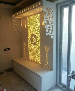MDF CNC Cutting Temple Color White Style Modern Thickness 10mm Material Wooden Design Traditional Technique CNC Cutting Usage/Application - Gaurs Interior - India