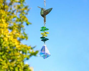 Emerald Hummingbird Suncatcher - Teardrop Crystal Window Hanging for Home Garden Decor - Yiwu Renrui E-commerce Business - China
