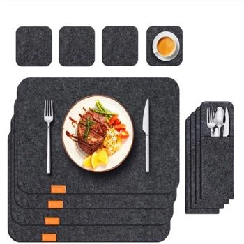 Felt Placemats Set Table Mats Non Slip Heat Resistant Felt Placemat Coaster for Dining Table - Taizhou real houseware Co., Ltd - China