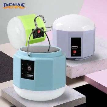 Portable Comping LED Bulb Lamp Solar lantern Light Power ≤5W Model NO. A Origin China Voltage 3.7V Trademark Denas Material - Dechaab International Building and Housing Co., Ltd. - China