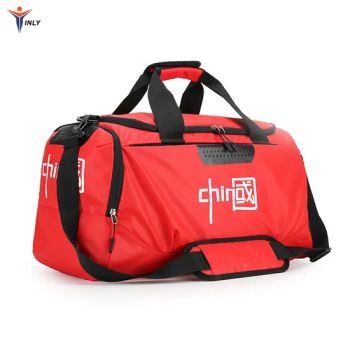 Two Tone Large Capacity Duffel Bags Printing Red Training Sports Gym Red and Black Basketball Travel Bag - Guangzhou Inly Sporting Goods Co., Ltd. - China
