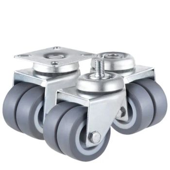 Shock Absorbent TPR Dual Row Grey Medium Caster Caster Wheel for Furniture Utility Carts Office Cabinets - Huanda Vehicle (Qingdao) Co., Ltd. - China