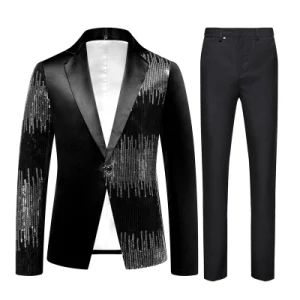Men's 2 Pieces Sequin Suit Slim Fit Jackets Luxury Prom Origin China Material Wool Model NO. T-02 Product Men Suit Type Leisure - Shanghai Yiyu Industrial Co., Ltd. - China