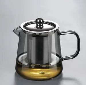Teapot Customized Logo Modern Coffee & Tea Sets Transparent Clear Stainless Steel High Borosilicate Glass - Hebei Xingchen Glass Technology Co., Ltd. - China