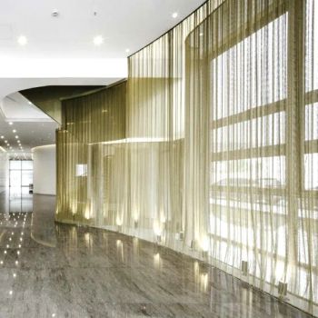 Decorative Architectural Chain Link Curtain Mesh, Metal Beads Hanging Chain Curtain, Architectural Mesh Shiny - Anping Dongfu Wire Mesh Co., Ltd. - China