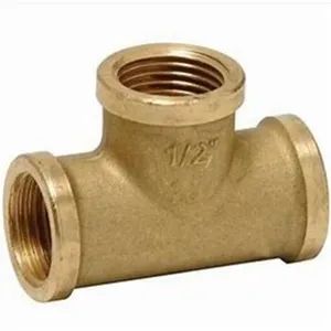NPT Brass Thread Plumbing Fittings Tee Socket Copper Equal Pipe Fitting - Tobo Industrial (shanghai) Co.,Ltd - China