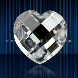 Heart Shape Checker Cut Cubic Zirconia Gemstones Loose Beads - Guangxi Wuzhou Starsgem Co., Limited - China