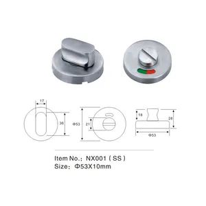 Stainless Steel Wc Toilet Door Locks Bathroom Privacy Indicator Knob Handle - Zhongshan Blue Whale Hardware Products Co., Ltd - China