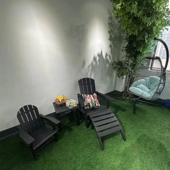 Modern Retro Adirondack Chairs Portable Outdoor Solid Resin Muskoka Wood Poly Plastic HDPE Beach Deck Chair for Kitchen Villa - Hangzhou Cheers Technology Co., Limited - China