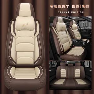 Sport Car Full Set Leather Seat Cover with 2 Headrest Pillows - Universal 5-Seat Cushion Protector - Guangzhou Hansheng Industrial Trading Co., Ltd - China