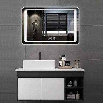 Top Quality Black Wall Mounted Vanity Units for Small Bathrooms with Marble Top Bathroom Vanities Furniture Mirror Cabinet - Foshan Hanse Industrial Co., Ltd. - China