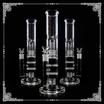 14 Inches Straigte Tube Glass Smoking Water Hookah Pipe Mutiful Percolators - HF GLASS PRODUCTS CO., LIMITED - China