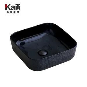 Hot Selling Ceramic Modern Bathroom Sinks Black Bathroom Cabinet Wash Basin Square Wash Sink - Foshan Kaili Building Materials Co., Ltd. - China