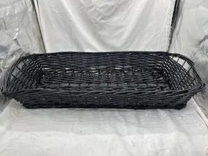 Wholesale Hot Black Color Storage Box Organizer Gift Bins Laundry Fruit Basket Baskets Willow Product Kitchenware - Linyi Furuisheng Arts and Crafts Co., Ltd - China