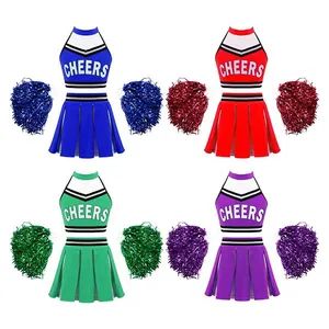Custom Soft Fabric Sparkle Rhinestones Cheer Costumes Cheap Sexy Crop Top Cheerleading Uniforms - Ozeason International Co., Ltd - China