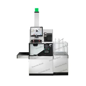 Self Service Coins Recycler Cash Acceptor Payment Counter Security Scale Self Checkout Self Service Kiosk for Shop Supermarket - Shenzhen Diversity Kiosk Technology Co., Ltd. - China