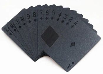 Table Games Gift Durable Plastic Black Playing Cards Cool Black Embossing Shinny Foil Playing Cards - Carrie Smart (Shenzhen) Co., Ltd. - China