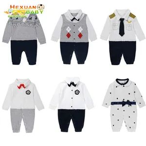 Fashion Spring Newborn Baby Rompers Long Sleeve Boys Clothing Set Bodysuit - Shanghai Hexuan Baby Products Co., Ltd. - China