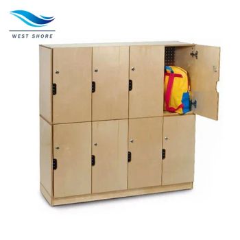 Montessori Lockable Backpack Storage Locker Preschool Wooden Coat Cabinets - Dalian West Shore Wood Co., Ltd. - China