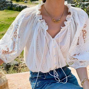 New Arrival Short Sleeve Shirt Women White Shirt Loose Casual Blouse Womens Tops and Blouses Shirts - Jiaxing Qijia Imp&Exp Co., Ltd - China