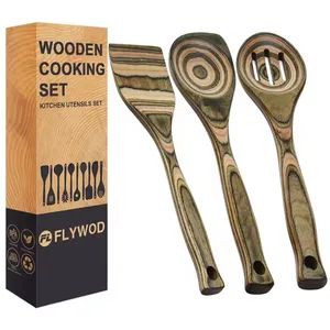 Luxury Smart Pakka Wood Cooking Kitchen Tools & Gadgets Wooden Spoon Cooking Utensils Kitchen Set - Feiya Group Co., Limited - China