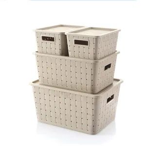 Cross Border Stackable Woven Rattan Faux Rattan Durable Baskets Storage & Organization - Good Seller Co., Ltd - China