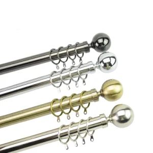 Vikson Golden Metal Curtain Rod 16mm 0.5mm Plain 35mm Ring 1Y - Vikson Blinds Enterprise Co., Ltd. - China
