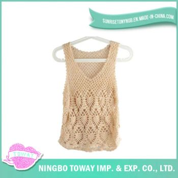 Fashion Womens Cardigan Vest Crochet Knit Wool White Sweater - NINGBO FANST IMP.&EXP. CO., LTD. - China