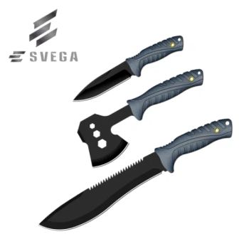 Hunting Knife Axe Outdoor Camping Knife Sets Color Blue Brand Svega Condition New Folding Folded Trademark Svega Model NO. 19476A - Svega Industrial Co., Ltd. (Yangjiang) - China