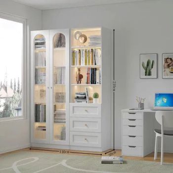 Modern furniture Wooden Living Room Storage Bookshelf Bookshelves Glass Cover Bookcase - Chongqing Yixinmao Industry and Trade Co., LTD - China